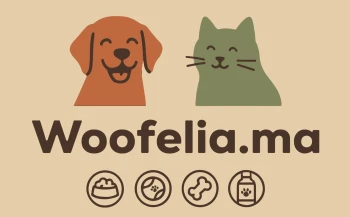 Logo de Woofelia.ma, boutique d’alimentation et accessoires pour chiens et chats